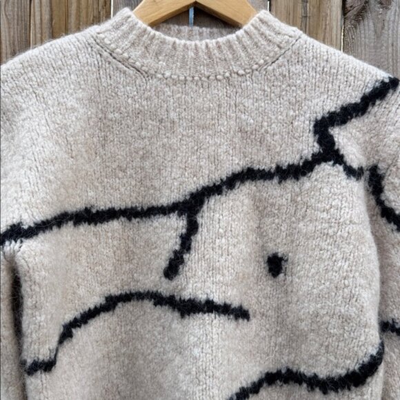Paloma Wool Beige Sweater with Black Abstract Design - Picture 2 of 7